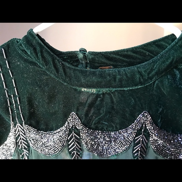 Free People Dark Green Embellished Dress - Picture 6 of 7
